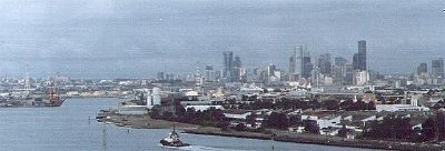 Melbourne's Yarra River from the Westgate Bridge.