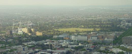 Royal Park from Rialto Towers, Melbourne, Victoria photograph (c) Ali Kayn 2009; 520x216